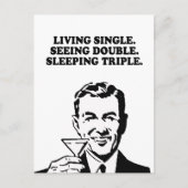 LEBENDER SINGLE - DOPPELSEHEN - SCHLAFEN DER TRIPL POSTKARTE (Vorderseite)