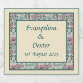 Lebender Vogel und Hibiskus - Schaumweinetikett (Einzelnes Label)