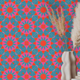 Lebendes Boho marokkanisches geometrisches Aquamar Tapete
