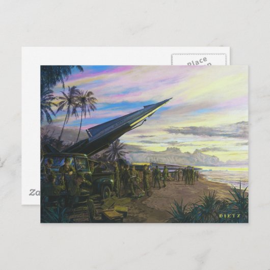 Lebendes Feuer in Kahuku durch die Nationalgarde J Postkarte (Vorne/Hinten)