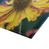 Lebendes Gelbes Helenium mit Lila Zentrum Schneidebrett (Ecke)