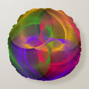 Lebendes geometrisches Glossy Rundkissen Rundes Kissen