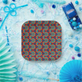 Lebendes geometrisches Kaleidoskop Pappteller (Party)