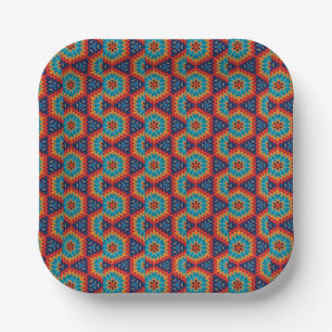 Lebendes geometrisches Kaleidoskop Pappteller