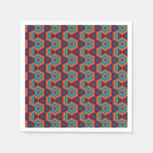 Lebendes geometrisches Kaleidoskop Serviette