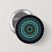 Lebendes grünes Mandalakaleidoskop-Knopf-Button Button (Vorne & Hinten)