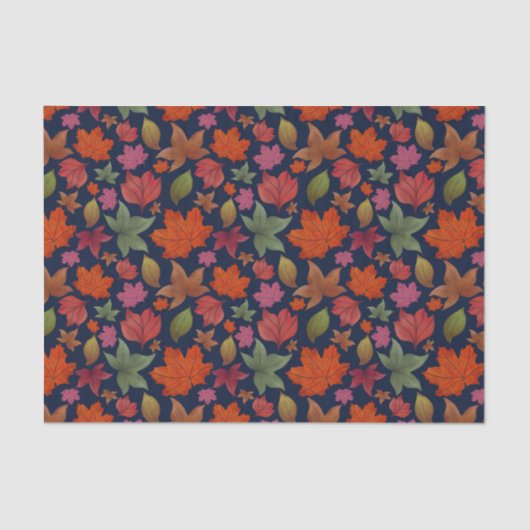 Lebendes Herbstblatt, rot, orange, grün Seidenpapier (Vorderseite)