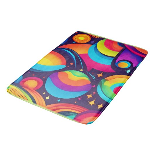 Lebendes kosmisches Kaleidoskop Badematte (Schrägansicht)