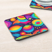 Lebendes kosmisches Kaleidoskop Getränkeuntersetzer (Linke Seite)