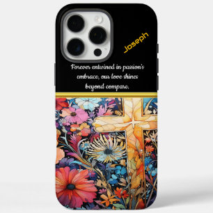 Lebendes Kreuz mit blühenden Blume iPhone 16 Pro Max Hülle