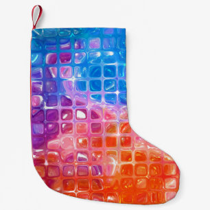 Lebendes Mosaik: mehrfarbiger Abstrakter Hintergru Kleiner Weihnachtsstrumpf