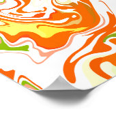 Lebendes Orange Fluid Abstrakt Poster (Ecke)