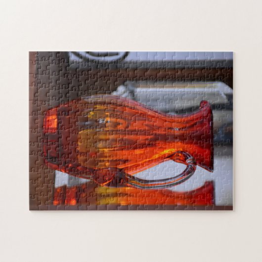 Lebendes Orange Glas Vase Pitcher fotografisch Puzzle (Horizontal)