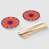 Lebendes Orange mit Lila Kaleidoskop Fächer (Non-assembled)