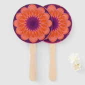 Lebendes Orange mit Lila Kaleidoskop Fächer (Vorne und Hinten)