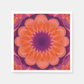 Lebendes Orange mit Lila Kaleidoskop Serviette