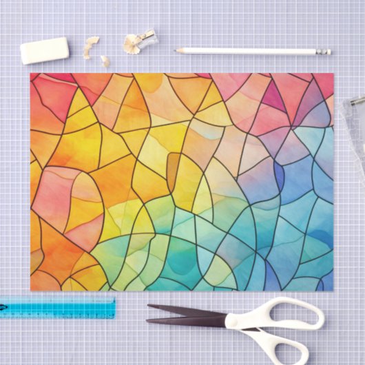 Lebendes Rainbow-Glas Seidenpapier (Handwerk)