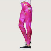Lebendes rosa Azalea Blume Petals Blumenkohl Foto Leggings (Links)