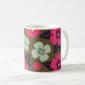 Lebendes Rosa und grüne Blüte im Hintergrund Kaffeetasse (VorderseiteRechts)
