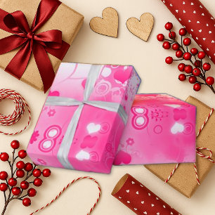 Lebendes rosafarbenes Herz Abstrakt Valentine Geschenkpapier