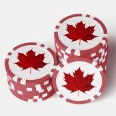 Lebendes Rotes Ahornblätterblatt/KANADA Pokerchips (Stapel)