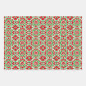 Lebendes rotes, grünes und weißes Muster Geschenkpapier Set (Vorderseite 3)