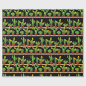 Lebendes Sukkulent- und Kaktuswrapping-Papier Geschenkpapier (Flach)