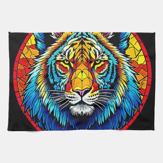 Lebendes Tiger-Hartglas Geschirrtuch (Horizontal)