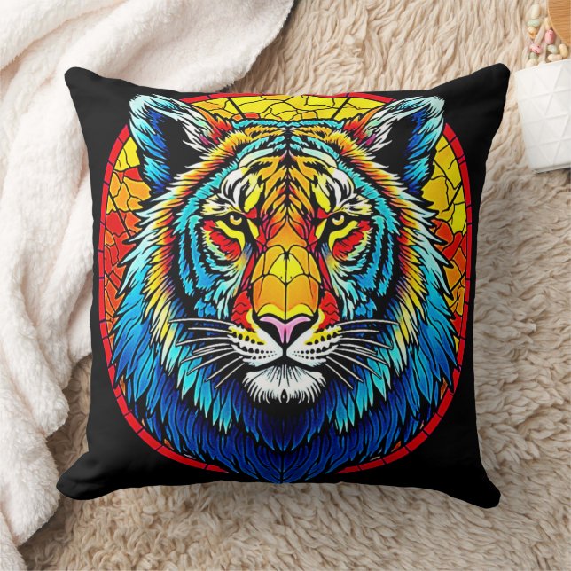 Lebendes Tiger-Hartglas Kissen (Decke)