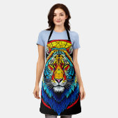 Lebendes Tiger-Hartglas Schürze (Getragen)