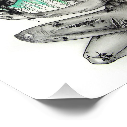 Lebendes totes Mädchen Fotodruck (Ecke)