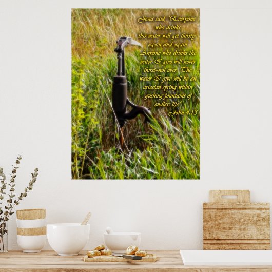Lebendes Wasser John 4 Inspiration Poster (Küche)