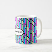 Lebendig Bunte Retro-Blöcke Kaffeetasse (VorderseiteRechts)