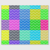 Lebendig buntes, cool Chevron-Muster Geschenkpapier (Flach)