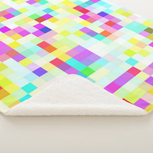 Lebendig Buntes Multicolor-Mosaikmuster Sherpadecke