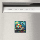 Lebendig Farbige Impasto Whimsical Schnecke Magnet (In Situ (Geschirrspüler))