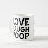 Lebendig Lachen Kacken Lustiger Becher oder Reiseb Kaffeetasse (Vorderseite Links)