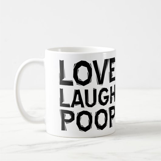Lebendig Lachen Kacken Lustiger Becher oder Reiseb Kaffeetasse (Links)