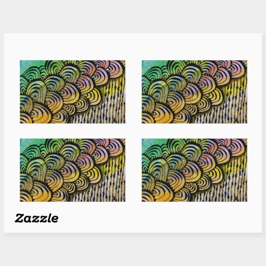 Lebendig Rechteckiger Aufkleber (Blatt)