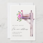 Lebendig rosa Floral Mailbox Wir haben bewegte Kar Dankeskarte (Vorderseite)