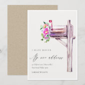 Lebendig rosa florales Postfach Ich habe bewegte K Dankeskarte (Vorne/Hinten)