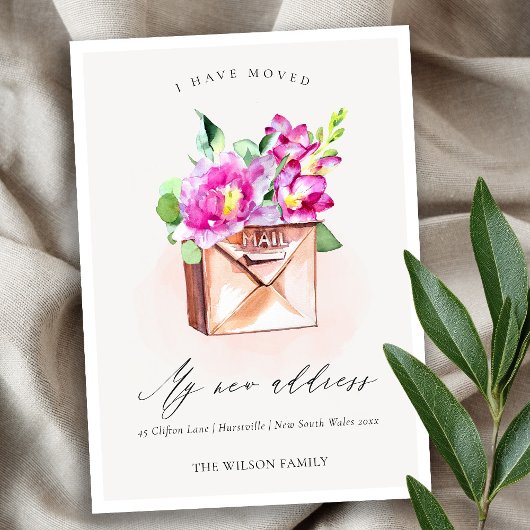 Lebendig rosa florales Postfach Ich habe bewegte K Dankeskarte