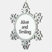 lebendig und lächelnd schneeflocken Zinn-Ornament (Rechts)