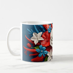 Lebendige 3D-Blumen Kaffeetasse