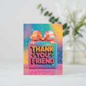 Lebendige 3D-Dankeschön-Freundesgeschenkbox mit Ko Postkarte (Stehend Vorderseite)