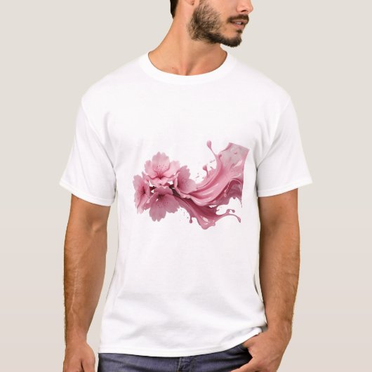 Lebendige ABSTRACTE BLUMEN-Kunstkomposition T-Shirt (Vorderseite)