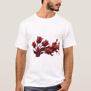 Lebendige ABSTRACTE BLUMEN Stilvolle Aussage T-Shirt