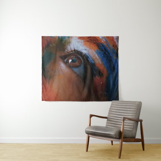 Lebendige abstrakte Augen-Kunst Wandteppich (Beispiel (Horizontal))