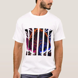 lebendige abstrakte Baum-Split-Panel-Grafik T-Shirt