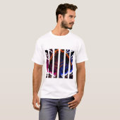 lebendige abstrakte Baum-Split-Panel-Grafik T-Shirt (Vorne ganz)